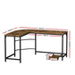 Artiss Computer Desk L-Shape CPU Stand Brown 147cm