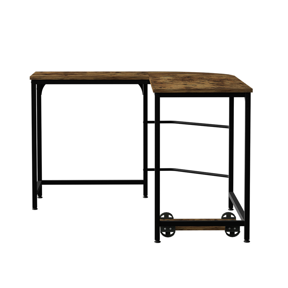 Artiss Computer Desk L-Shape CPU Stand Brown 147cm