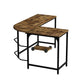 Artiss Computer Desk L-Shape CPU Stand Brown 147cm