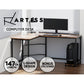 Artiss Computer Desk L-Shape CPU Stand Brown 147cm