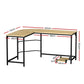 Artiss Computer Desk L-Shape CPU Stand Oak 147cm