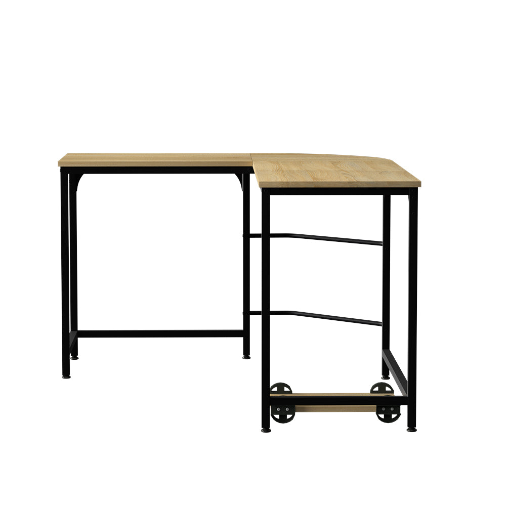Artiss Computer Desk L-Shape CPU Stand Oak 147cm