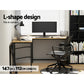 Artiss Computer Desk L-Shape CPU Stand Oak 147cm