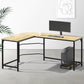 Artiss Computer Desk L-Shape CPU Stand Oak 147cm