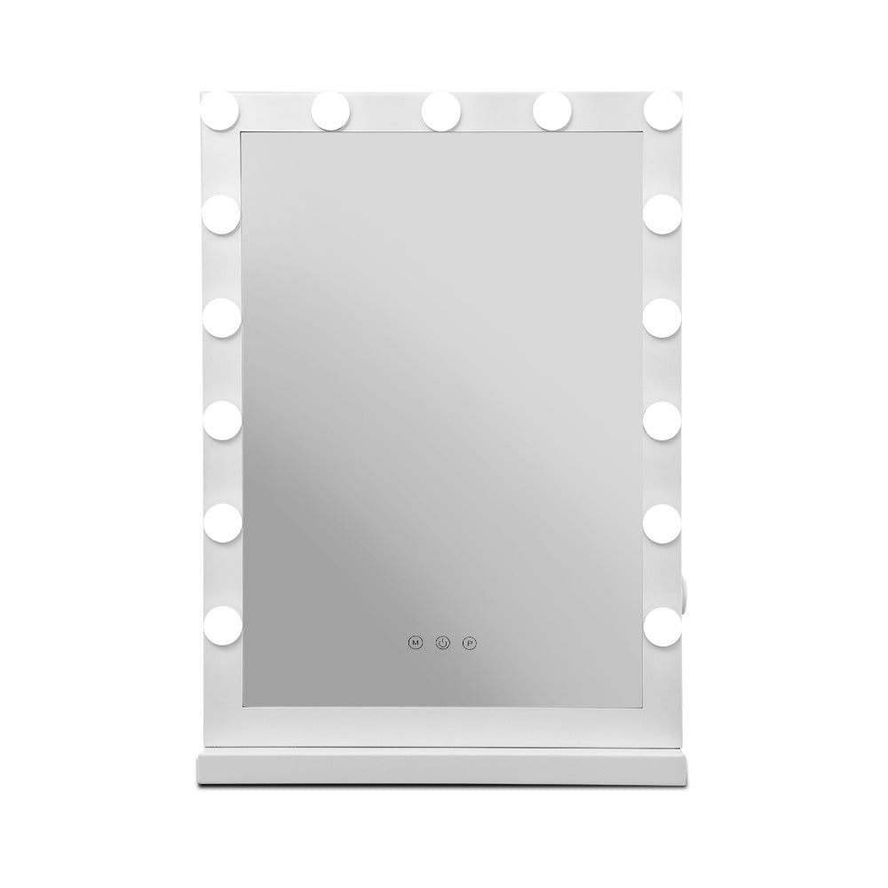 Hollywood Makeup Mirror With Light 15 LED Bulbs Vanity Lighted Stand