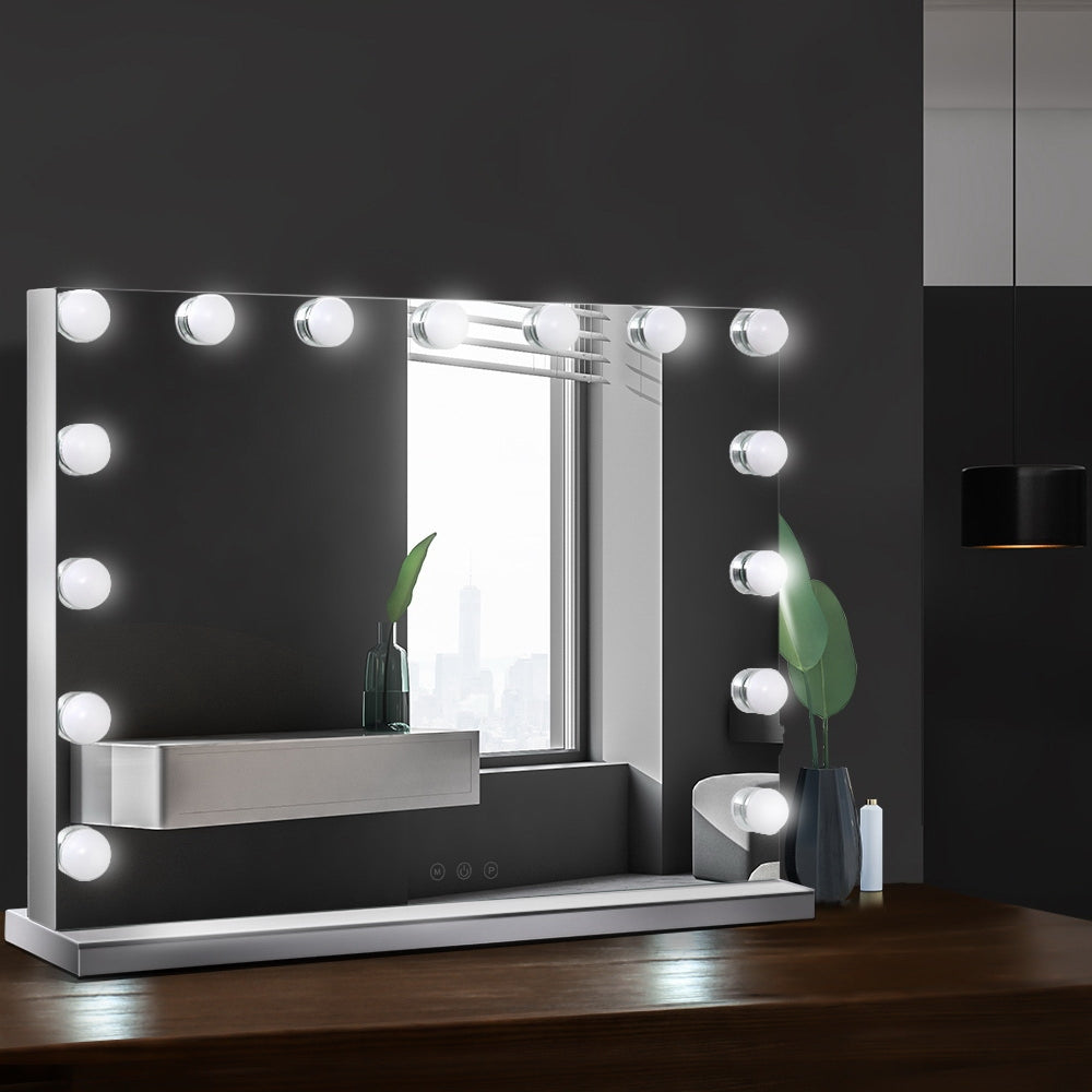Hollywood Frameless Makeup Mirror With 15 LED Lighted Vanity Beauty 58cmx46cm