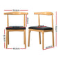 Esme Dining Chair Rubber Wood Leather Seat - Pine & Black