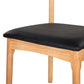 Esme Dining Chair Rubber Wood Leather Seat - Pine & Black