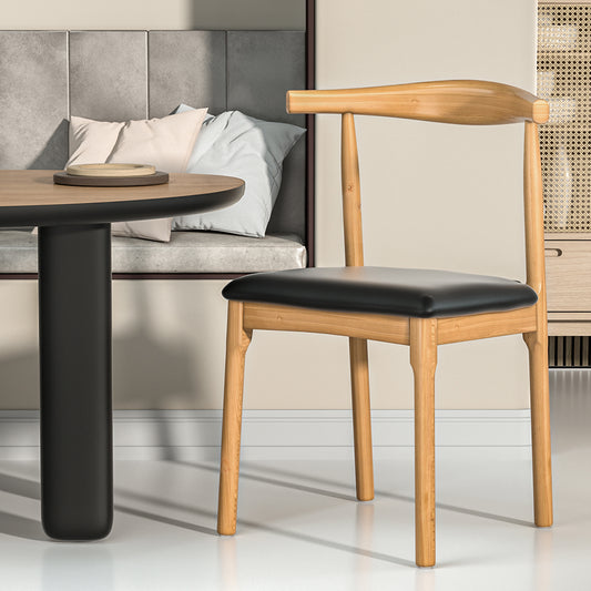 Esme Dining Chair Replica Leather Upholstered Cafe Kitchen Chair - Black
