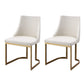 Isobel Set of 2 Dining Chairs Linen Fabric -  Beige