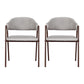 Zara Set of 2 Dining Chairs Linen Hollow Armchair - Grey