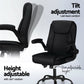 Sagat Massage Office Chair 2 Point Massage Office Chair Leather Mid Back - Black