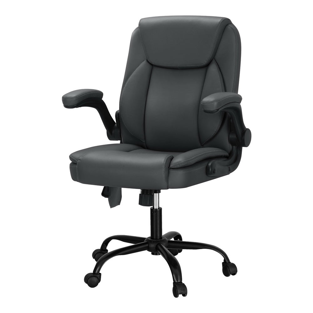 Sagat Massage Office Chair 2 Point Massage Office Chair Leather Mid Back - Grey