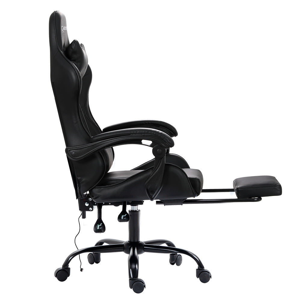Silva Massage Gaming Office Chair 2 Point Office Chair Footrest - Black