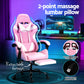 Silva Massage Gaming Office Chair 2 Point Office Chair Footrest - Pink