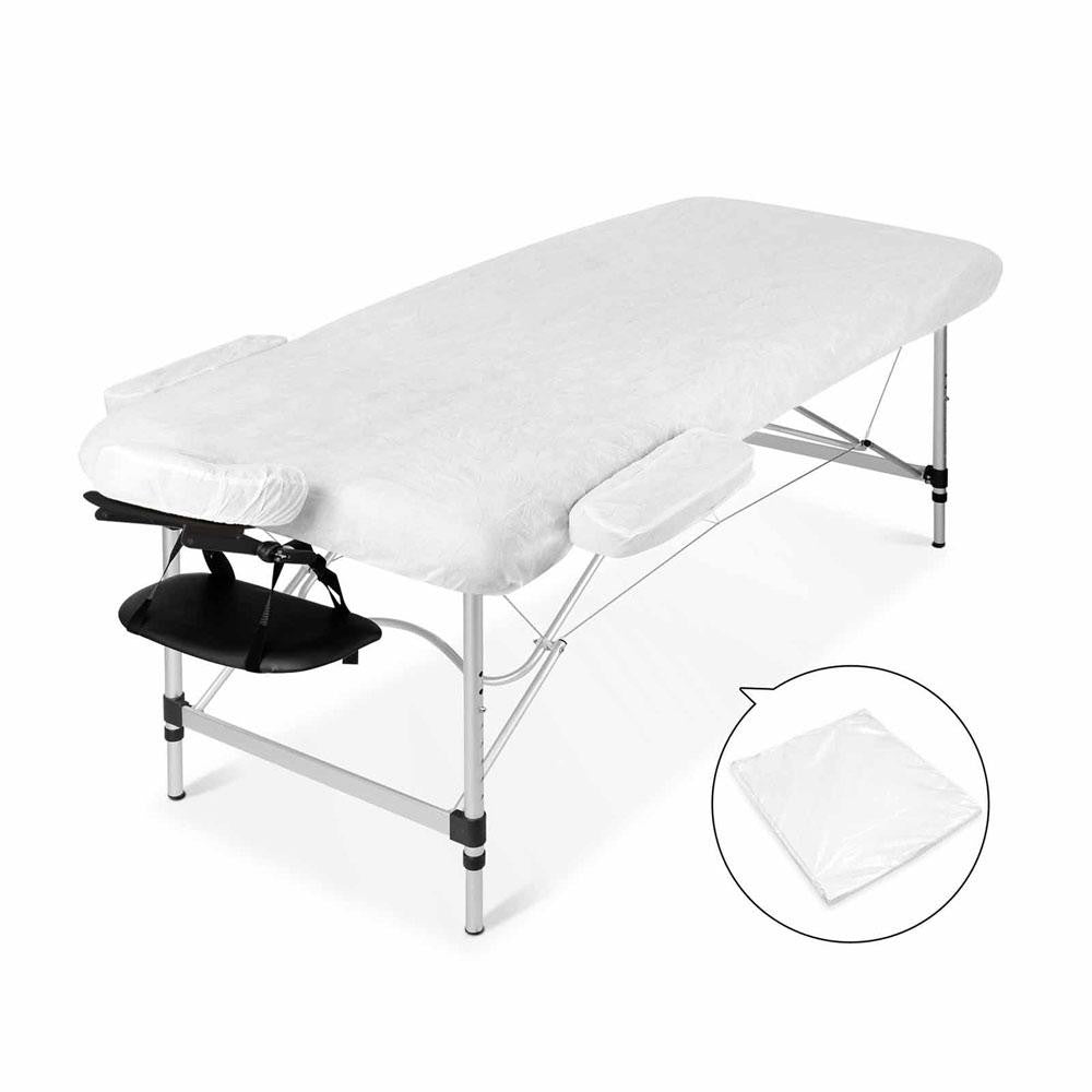 Massage Table 75cm 2 Fold Aluminium Massage Bed Portable Beauty Therapy Black