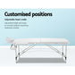 Massage Table 75cm 2 Fold Aluminium Massage Bed Portable Beauty Therapy White