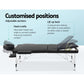 Massage Table 70cm 3 Fold Aluminium Beauty Bed Portable Therapy Black