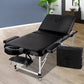 Massage Table 75cm 3 Fold Aluminium Beauty Bed Portable Therapy Black