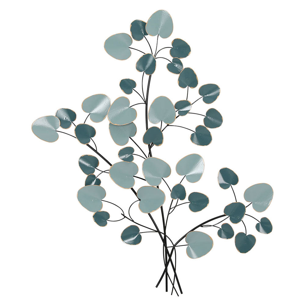 Metal Wall Art Hanging Sculpture Home Decor Leaf Tree of Life - Blue