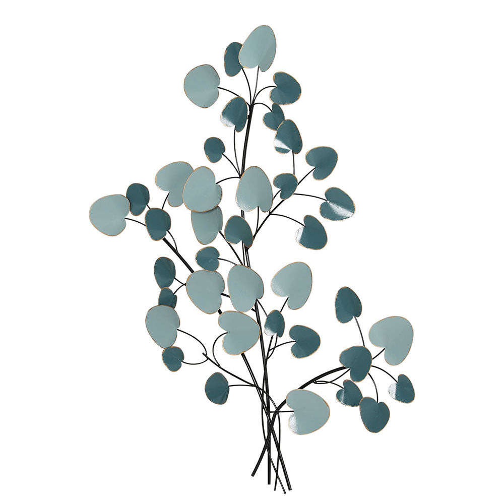 Metal Wall Art Hanging Sculpture Home Decor Leaf Tree of Life - Blue