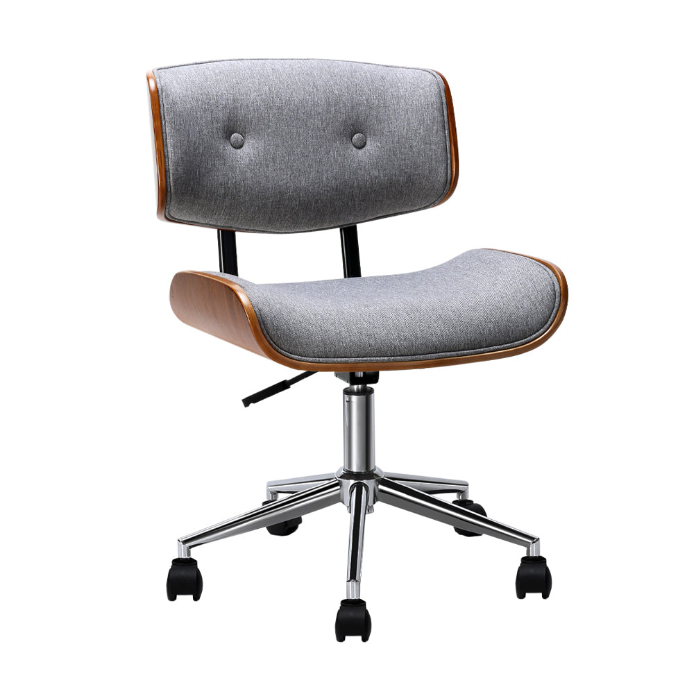 Motaro Office Chair Wooden Fabric - Grey