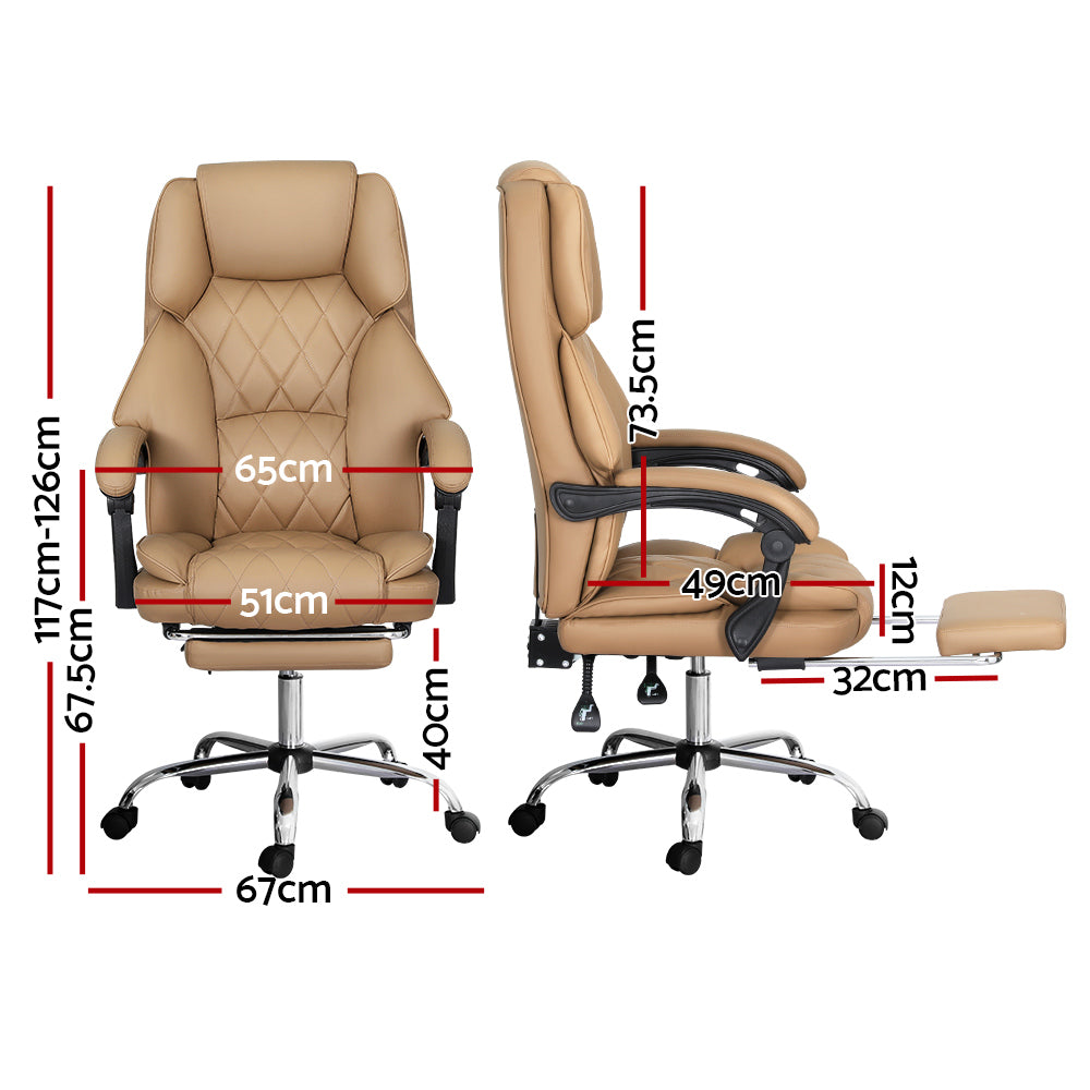Drahmin Executive Gaming Office Chair Executive Office Chair Leather Footrest - Espresso