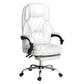 Drahmin Executive Gaming Office Chair Executive Office Chair Leather Footrest - White