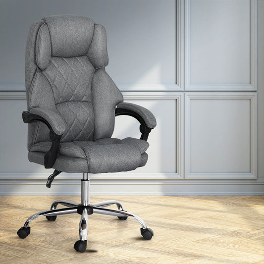 Drahmin Executive Gaming Office Chair Executive Office Chair Fabric Recliner - Grey