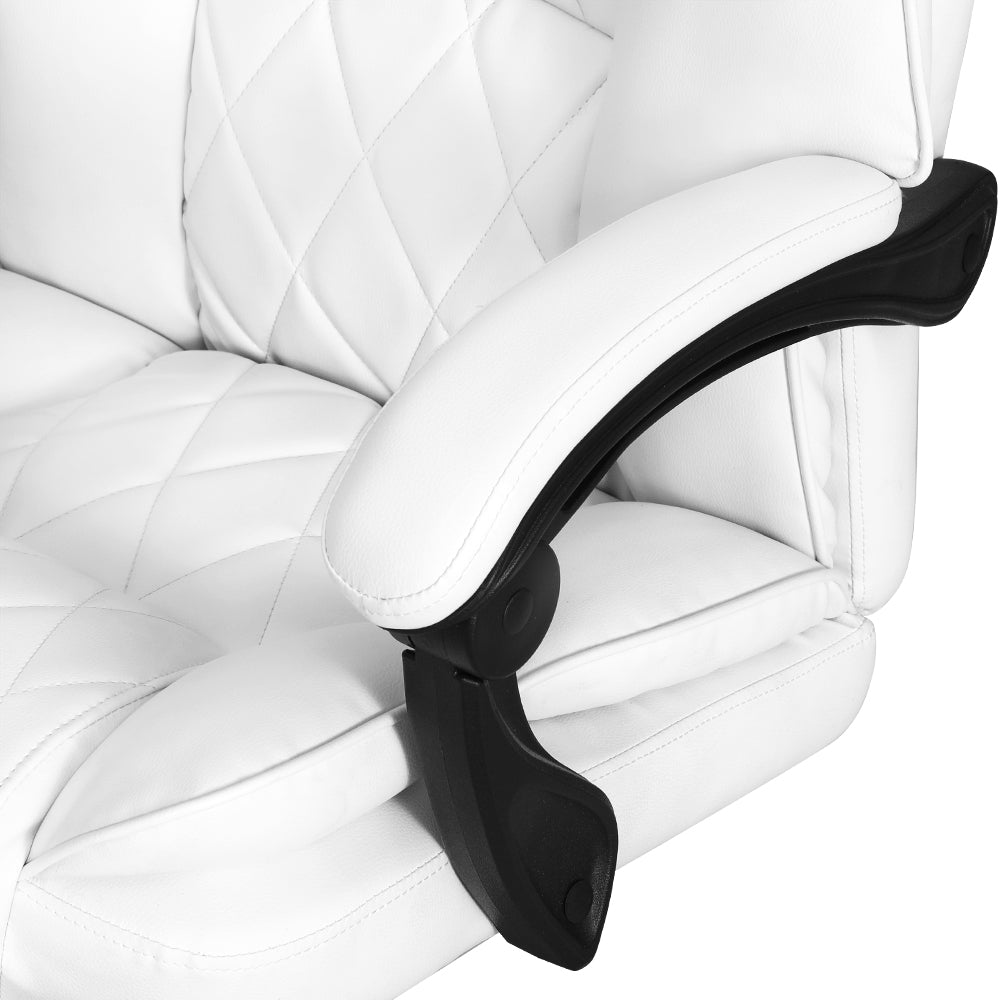 Drahmin Executive Gaming Office Chair Executive Office Chair Leather Recliner - White