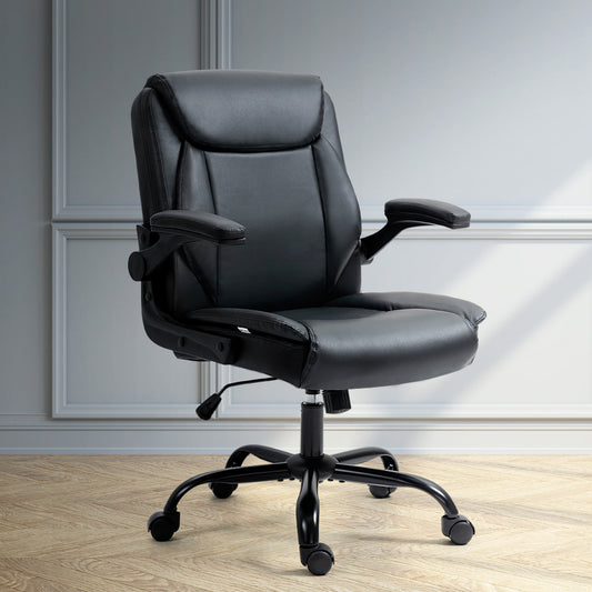Havik Executive Gaming Office Chair Leather Computer Desk Study - Black