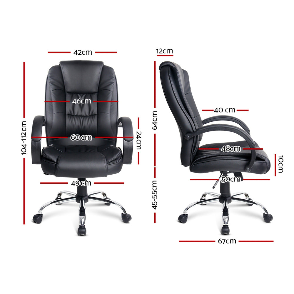 Kratos Executive Gaming Office Chair Computer PU Leather Seating - Black