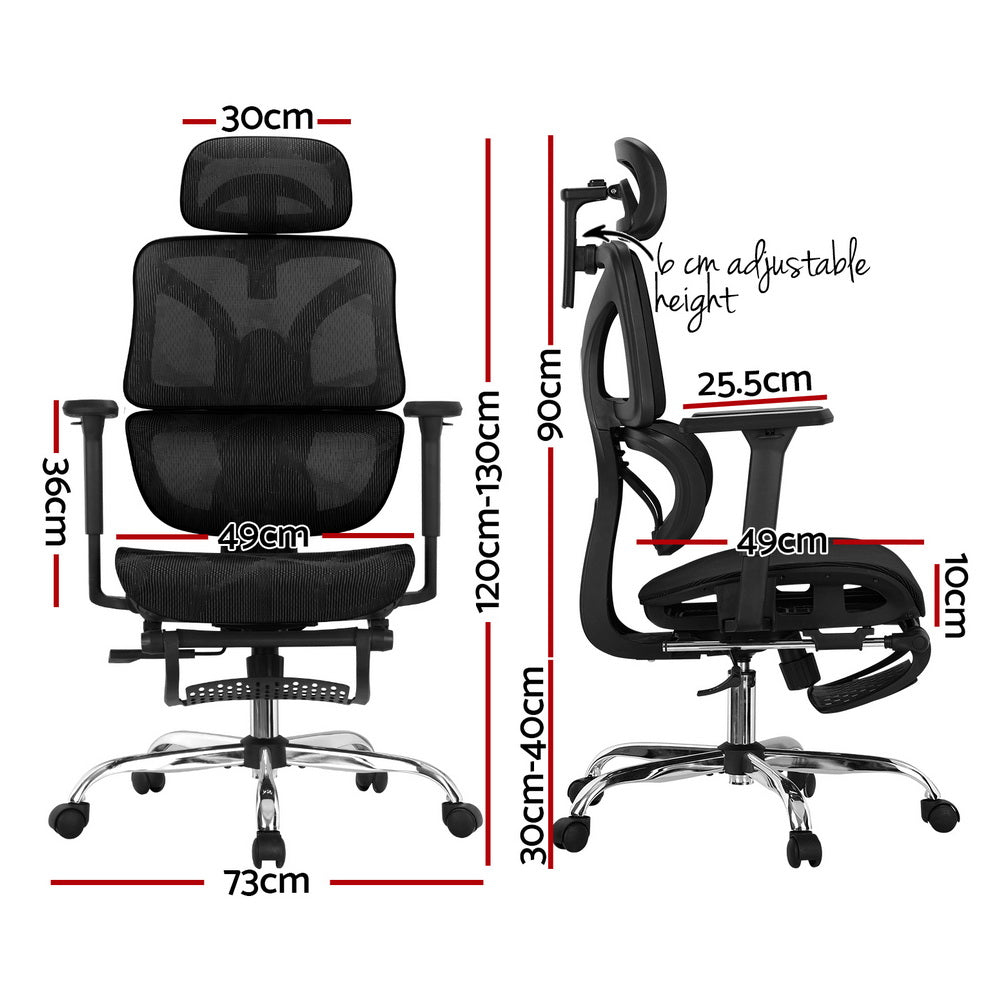 Cammy Ergonomic Office Chair Ergonomic Office Chair Footrest - Black