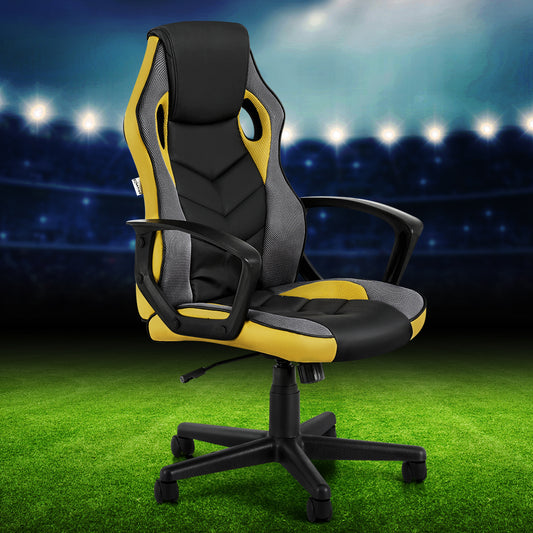 Garrus Executive Gaming Office Chair Computer Racing High Back - Yellow & Black