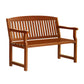 Emeric Outdoor Garden Bench Seat Wooden Chair Patio Furniture Timber Lounge - Brown