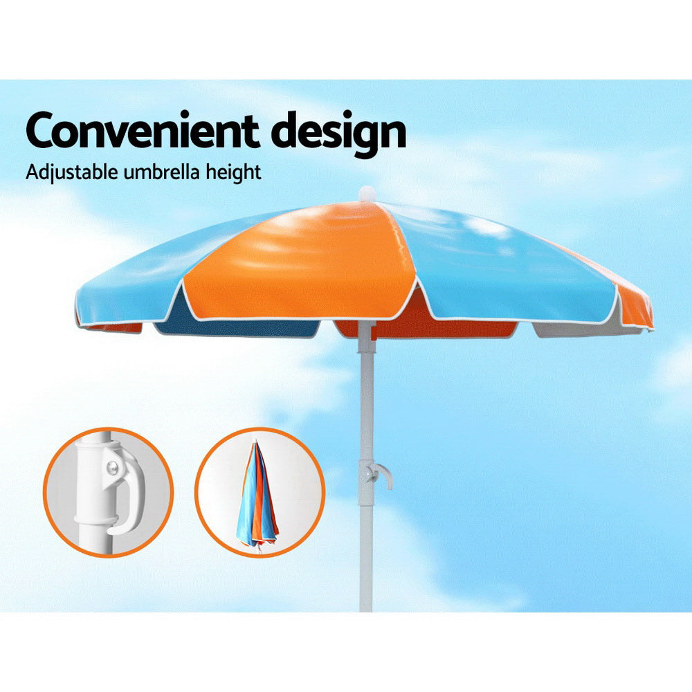 Pablo Kids Table & Chairs Set Outdoor Picnic Bench Umbrella Water Box - Wood