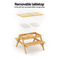 Pablo Kids Table & Chairs Set Outdoor Picnic Bench Umbrella Water Sand Pit Box - Wood