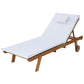 Manchester Outdoor Sun Lounger Wooden Lounge Day Bed Patio Outdoor Setting Furniture with Wheels - White