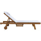 Manchester Outdoor Sun Lounger Wooden Lounge Day Bed Patio Outdoor Setting Furniture with Wheels - White