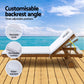 Manchester Outdoor Sun Lounger Wooden Lounge Day Bed Patio Outdoor Setting Furniture with Wheels - White