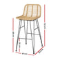 Myles 2-Seater Bar Stools Wicker Chair Patio Balcony 2-Piece Outdoor Bistro Set - Wood