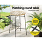 Myles 2-Seater Wicker Dining Bistro Patio Table Chairs Set Steel - Black and Wood