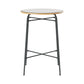 Myles Outdoor Bar Table Wicker Dining Bistro Patio Balcony Glass Table Steel - Wood