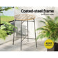 Myles Outdoor Bar Table Wicker Dining Bistro Patio Balcony Glass Table Steel - Wood