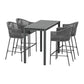 Asher 4-Seater Bar Table Furniture Chairs Table Patio 5-Piece Outdoor Bistro Set - Grey