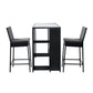 Mark 2-Seater Patio Furniture Chairs Wicker 3-Piece Outdoor Bar Table Stools Set - Black