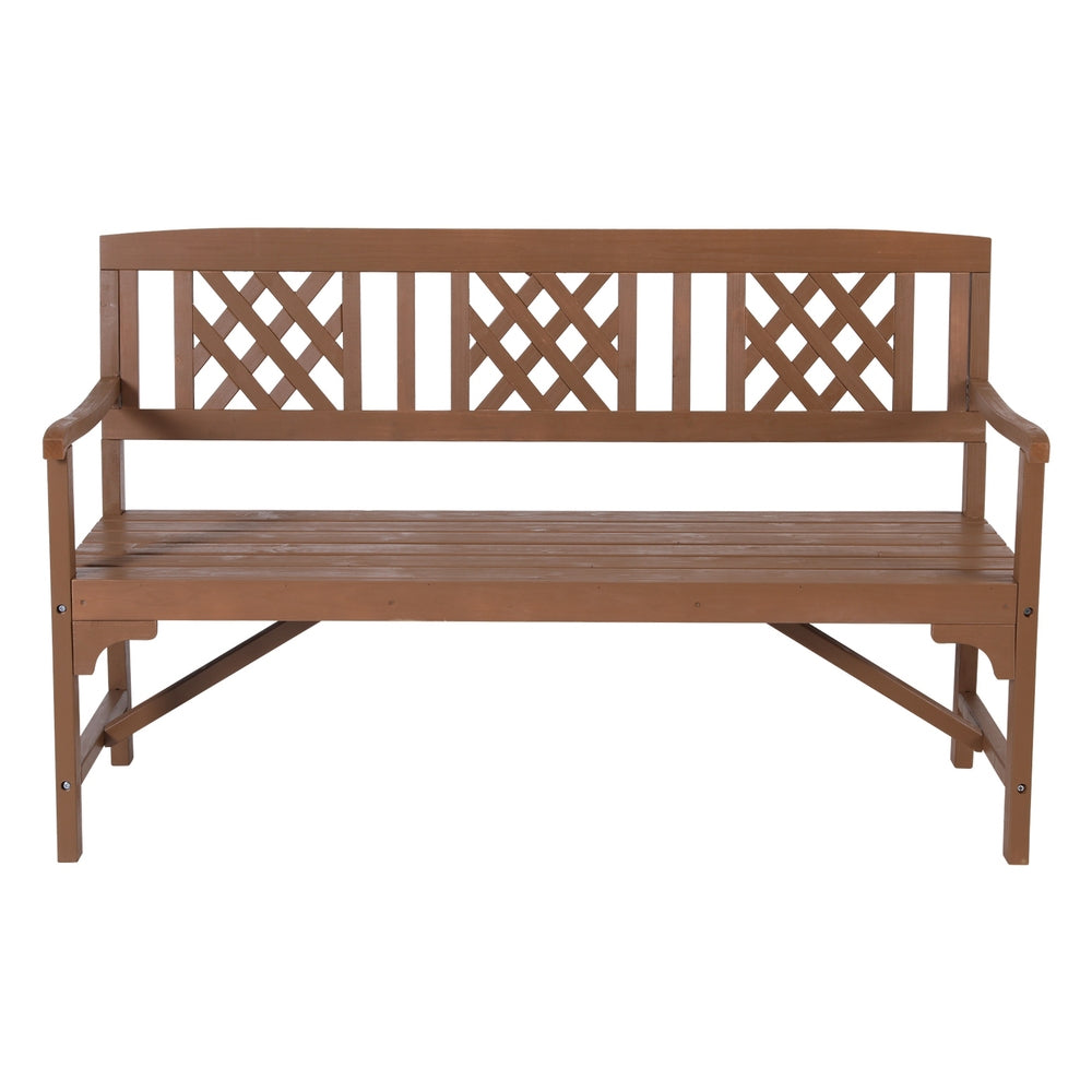 Solene Wooden Garden Bench 3 Seat Patio Furniture Timber Outdoor Lounge Chair - Natural