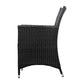 Mitchell Set of 2 Outdoor Bistro Set Chairs Patio Furniture Dining Wicker Garden Cushion - Black