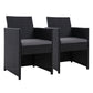 Mitchell 2-Seater Chairs Patio Furniture Wicker Outdoor Lounge Set - Black