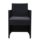 Mitchell 2-Seater Chairs Patio Furniture Wicker Outdoor Lounge Set - Black